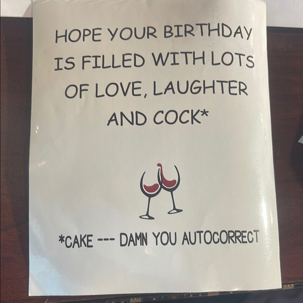 Humorous birthday bottle label